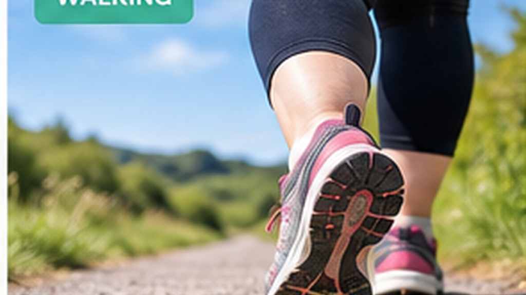Plus-size woman walking outdoors for fitness and wellbeing.